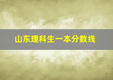 山东理科生一本分数线