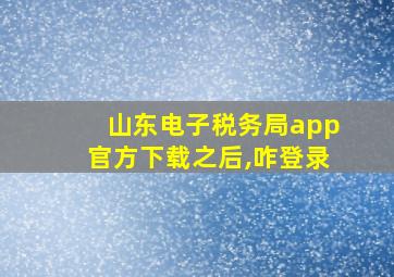 山东电子税务局app官方下载之后,咋登录