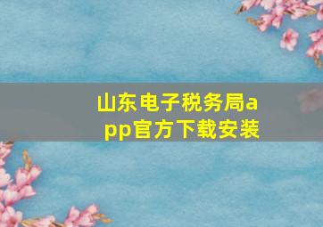 山东电子税务局app官方下载安装