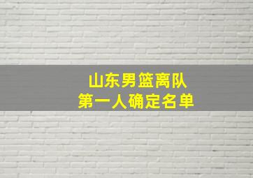 山东男篮离队第一人确定名单