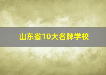 山东省10大名牌学校