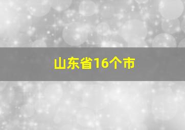 山东省16个市