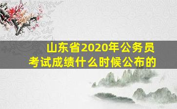 山东省2020年公务员考试成绩什么时候公布的