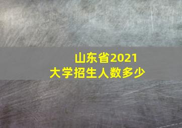 山东省2021大学招生人数多少