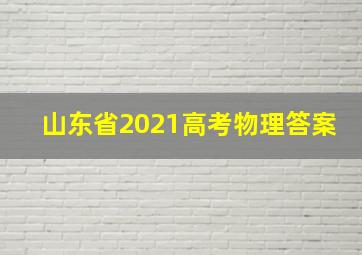 山东省2021高考物理答案