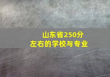 山东省250分左右的学校与专业