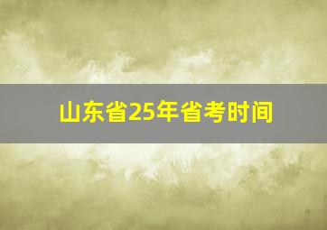 山东省25年省考时间