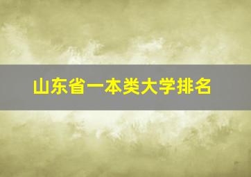 山东省一本类大学排名