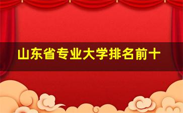 山东省专业大学排名前十