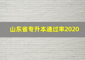 山东省专升本通过率2020