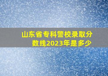 山东省专科警校录取分数线2023年是多少