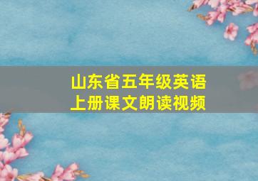 山东省五年级英语上册课文朗读视频