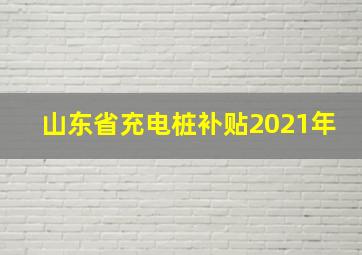 山东省充电桩补贴2021年