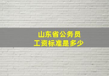 山东省公务员工资标准是多少