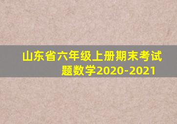 山东省六年级上册期末考试题数学2020-2021