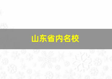 山东省内名校