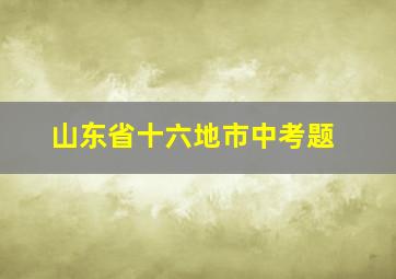 山东省十六地市中考题