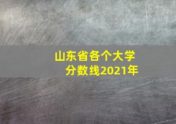 山东省各个大学分数线2021年