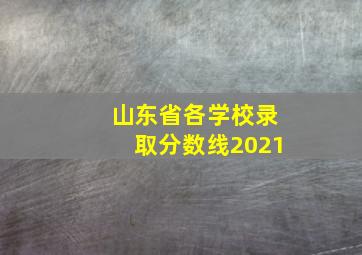 山东省各学校录取分数线2021