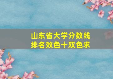 山东省大学分数线排名效色十双色求