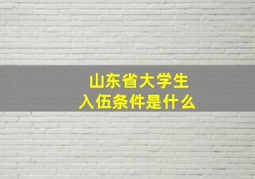 山东省大学生入伍条件是什么