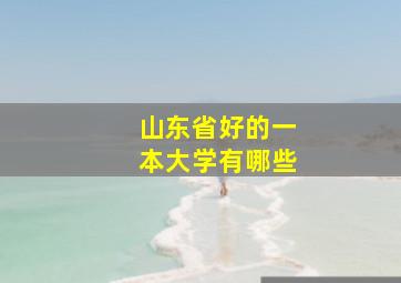 山东省好的一本大学有哪些