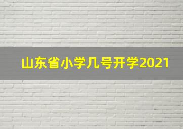 山东省小学几号开学2021