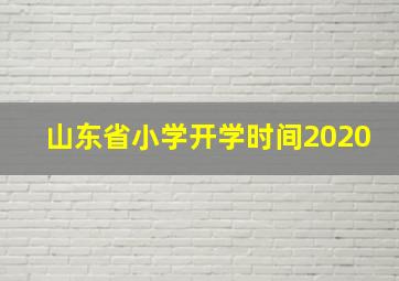 山东省小学开学时间2020