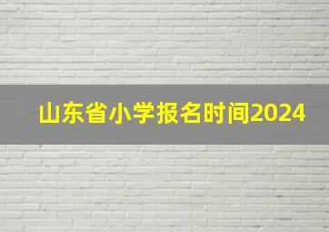 山东省小学报名时间2024