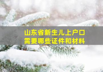 山东省新生儿上户口需要哪些证件和材料