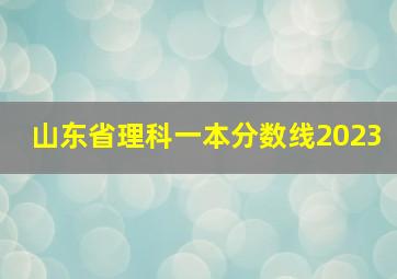 山东省理科一本分数线2023