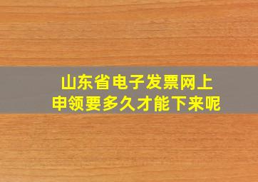 山东省电子发票网上申领要多久才能下来呢