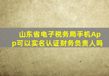 山东省电子税务局手机App可以实名认证财务负责人吗