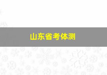 山东省考体测