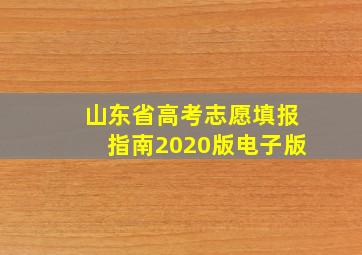 山东省高考志愿填报指南2020版电子版