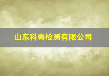 山东科睿检测有限公司