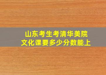 山东考生考清华美院文化课要多少分数能上