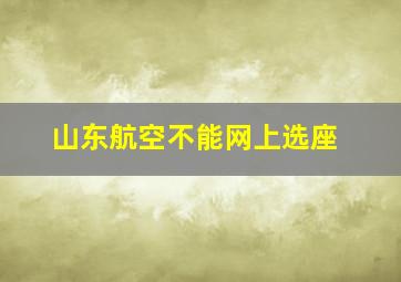 山东航空不能网上选座