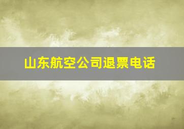 山东航空公司退票电话