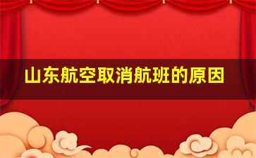 山东航空取消航班的原因