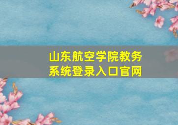 山东航空学院教务系统登录入口官网