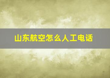 山东航空怎么人工电话