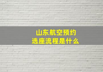 山东航空预约选座流程是什么