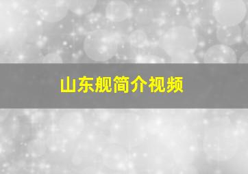 山东舰简介视频