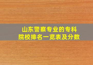 山东警察专业的专科院校排名一览表及分数