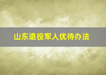 山东退役军人优待办法