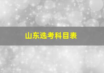 山东选考科目表