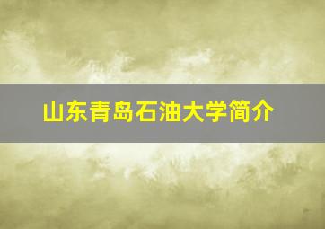 山东青岛石油大学简介