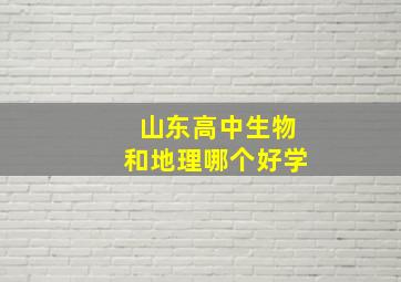 山东高中生物和地理哪个好学