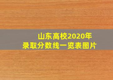 山东高校2020年录取分数线一览表图片